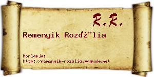 Remenyik Rozália névjegykártya
