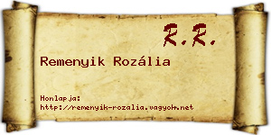 Remenyik Rozália névjegykártya