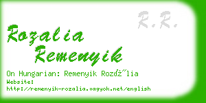 rozalia remenyik business card